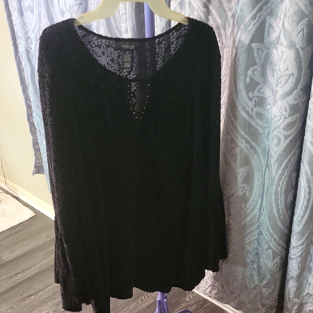 Style & Co. Black Lace Top